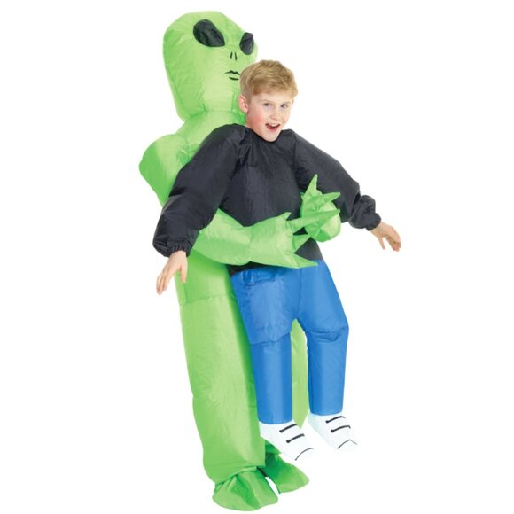 Brand New Kids' Alien Green Inflatable Halloween Costume, One Size - Picture 2 of 2